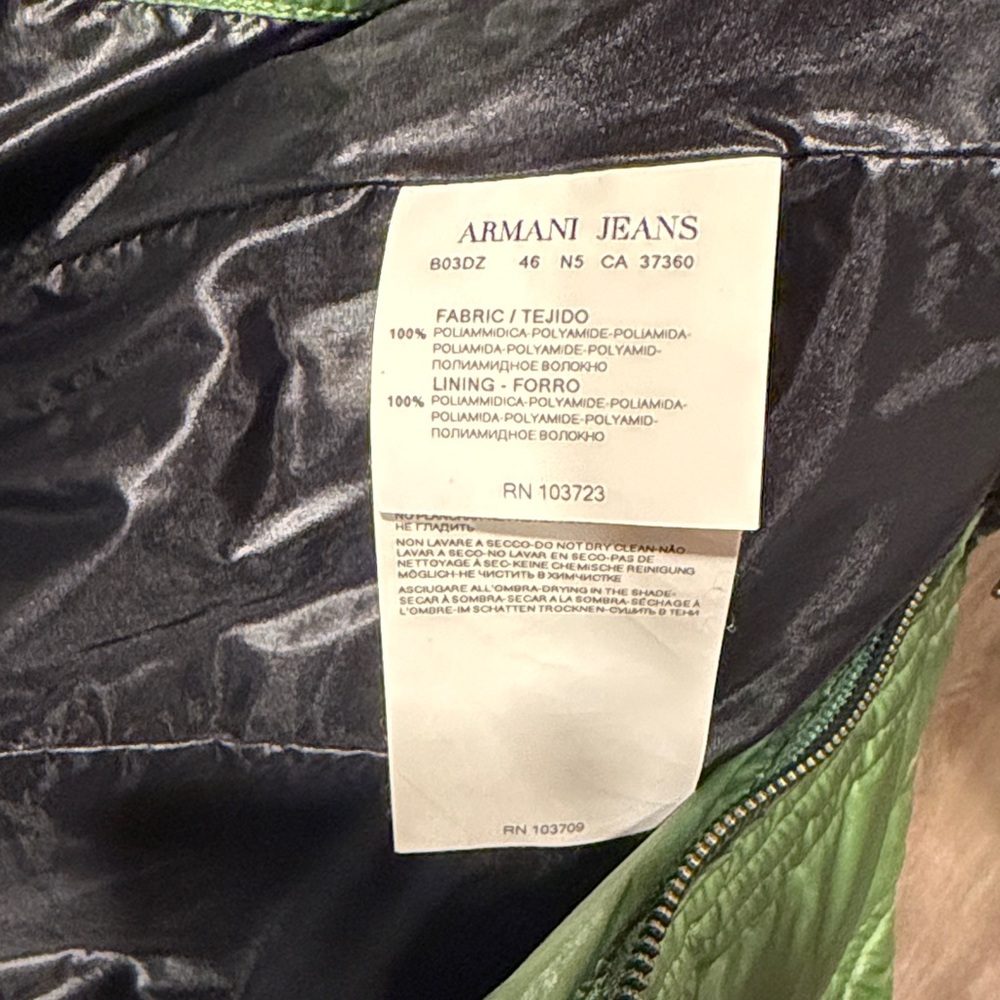 Armani Jeans Green Puffer Jacket - Picture 7 of 8